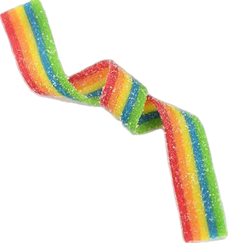 Rainbow sour candy twist
