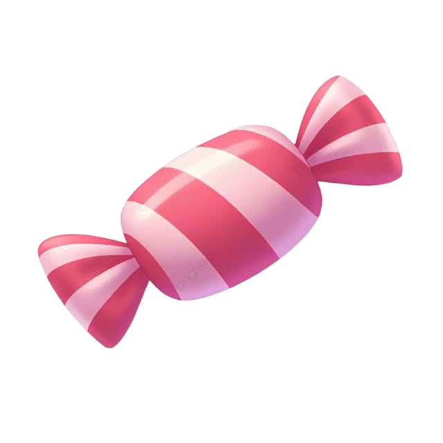 Pink striped wrapped candy